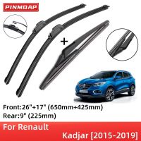 For Renault Kadjar 2015-2019 Front Rear Wiper Blades Brushes Cutter Accessories J Hook 2015 2016 2017 2018 2019 Water Blades