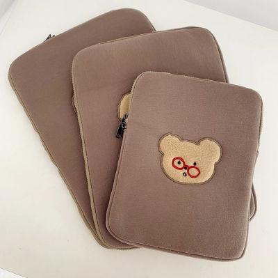 Korean Bear 13 inch Tablet Ipad Bag For Women Girls Ins Caroon Bear Ipad Pro 9.7 10.5 11 14.5 15 inch Laptop Inner Case Bag