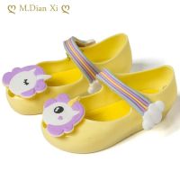 Mini Melissa Girls Sandals Pony Rainbow Jelly Shoes Children Sandals Breathable Non-Slippery High Quality Summer Jelly Shoes