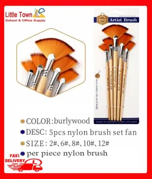 KeepSmiling Artist Brush Set Professional Fan Brush for Oil Color,  Watercolor, Acrylic Color,(#8150) 5 Pcs