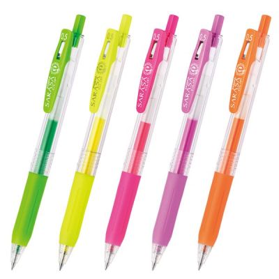 Japan Zebra SARASA Clip JJ15 Neon Color Push Gel 0.5Mm Fluorescent Colors  Japanese Pens  School Supplies Kawaii