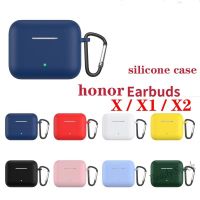 【hot sale】 ◊ C02 For Huawei honor Earbuds X Case Solid Color Shockproof Silicone Earphone Case fundas Honor Earbuds X1 X2 hearphone Protect Cover
