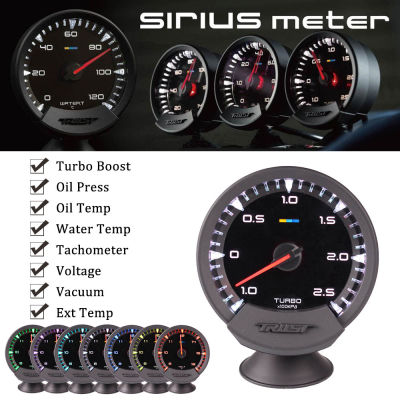 GReddy Sirius เมตร Series Trust 74มม.7สีน้ำอุณหภูมิน้ำมันอุณหภูมิกดน้ำมัน Turbo Boost RPM แรงดันไฟฟ้ามาตรวัดความเร็วรถยนต์พร้อมเซนเซอร์