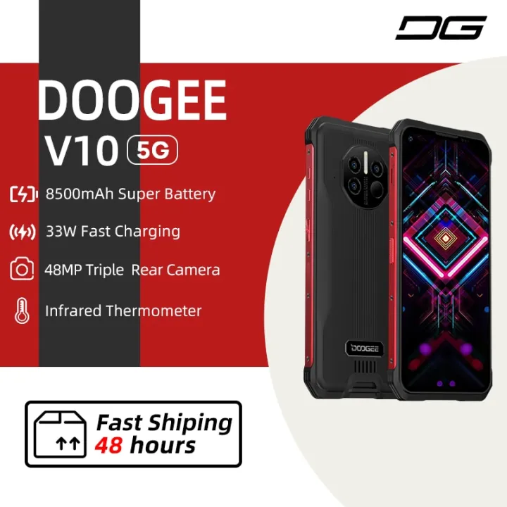 Levendig familie Asser Doogee V10 Global Versie 5G Robuuste Telefoon 8500Mah Batterij 48MP  Achteruitrijcamera Dimensity 700 33W Snel Opladen smartphone Nfc |  Lazada.co.th
