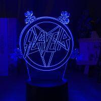 American Thrash แถบโลหะ Slayer โลโก้ Night Light Led Touch Sensor เปลี่ยนสี Nightlight สำหรับตกแต่งบ้าน Event Prize Lamp