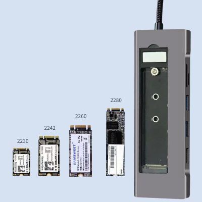 USB กล่อง SSD M.2ฮับ C ถึง4K HDMI-USB ที่เข้ากันได้ USB 3.0ได้อย่างรวดเร็วอะแดปเตอร์ข้อมูล8 In 1 Dock สำหรับตัวแยกแมคบุ๊กโปรแอร์ Feona