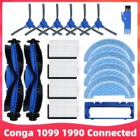 สำหรับ Cecotec Conga 1099ที่เชื่อมต่อ /Conga 1990หุ่นยนต์ดูดฝุ่นอะไหล่ทดแทนแปรงด้านข้างหลักตัวกรอง Hepa ผ้าถูพื้น