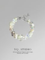 YQ.STUDIO ต้นฉบับหยกสีเขียวเย็นรักลูกปัดแก้วหรูหราประณีตสร้อยข้อมือลูกปัดเครื่องประดับสร้อยข้อมือ ?《ต้นฉบับ》！✑