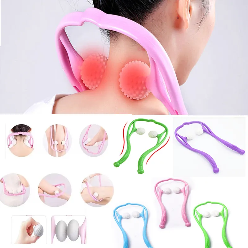 Plastic Pressure Point Therapy Neck Relieve Hand Roller Pink