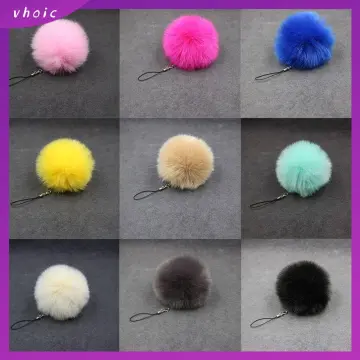 Snowflake Pom Pom Keychain Artificial Fur Ball Keychain Fluffy