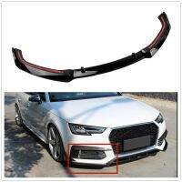 Front Bumper Spoiler Lip For Audi A4 B9 S4 Sedan 2017-2019 Sport Model Gloss Black Car Lower Body Kit Splitter Guard Plate Blade