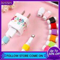 NHNH 10/20ชิ้นอุปกรณ์เสริมที่มีสีสันที่ใส่สายหูฟังปลอกป้องกันลวดเคสป้องกันตัวป้องกันสายชาร์จแบตเตอรี่ USB