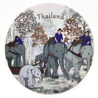 King Coaster จานรองแก้วดูดน้ำ จานรองแก้วซับน้ำ THAI ELE-03 (D10037) จานรอง จานรองแก้ว ที่รองแก้ว แผ่นรองแก้ว เซรามิก ธนบดีเซรามิค ของฝาก ของชำร่วย