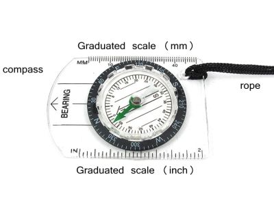 ：《》{“】= Outdoor Mini Compass Map Scale Ruler Professional  Equipment Outdoor Hiking Camping Survival Guiding Tool Travel Kits Wholesale