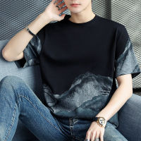 Cotton Short-Sleeved T-Shirt Mens Summer Thin Fashion Brand Trendy Teen Loose Casual Half Sleeves T-Shirt Top Clothes