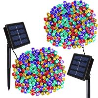 200 100 LED Outdoor Solar String Fairy Light Festoon Waterproof Street Garland Solar Power Lamp Christmas Party for Garden Decor Bulbs  LEDs HIDs