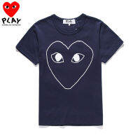 COMME Des Garcons เสื้อผ้าฝ้ายบริสุทธิ์แขนสั้นสำหรับผู้ชายเสื้อยืดสตรี,เสื้อยืดคู่รักสไตล์น่ารักใส่สบายๆนุ่มสบายเสื้อผ้าคู่รักผู้ชายผู้หญิง9449