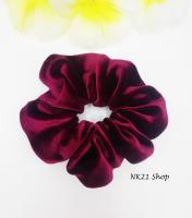 NK21 โดนัทรัดผม หนังยางรัดผม ที่มัดผม ยางมัดผม ผ้ากำมะหยี่ สีเลือดหมู Velvet Scrunchies,ฺScrunchy,Hair accessories,Elastic hair tie