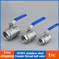 BSPT NPT 1/4 3/8 1/2 3/4 1 1-1/4 2 Female Stainless Steel SS304 2P Full Port Ball Valve with Vinyl Handle Thread Valves