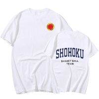 เสื้อยืดพิมพ์ลาย Sakuragi Hanamichi เสื้อยืดอะนิเมะญี่ปุ่นสแลมแขนลำลองขาสั้นแฟชั่นพิมพ์ลาย100% ผ้าฝ้าย