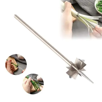 Knife, Stainless Steel Chopped Green Onion Knife, Curved Handle Design,  Food Speedy Chopper Green Onion Kitchen Shred Silk