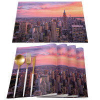 New York Sunset City Skyline Table Mats for Dining Table Kitchen Table Coaster Accessories Modern Home Decor car coaster