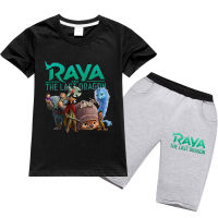 Raya และ Last Dragon ฤดูร้อนกางเกงขาสั้นชุดเสื้อแขนสั้นสำหรับเด็กหญิงเสื้อยืดสบายและหลากหลายบุคลิกภาพ RT1065A เสื้อผ้าเด็กกีฬา Causal เสื้อยืดแฟชั่นชุด