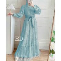 Tb9 Gamis Dress Candies Belt Premium Viral Lace 3e6 ชุดเดรส แต่งลูกไม้