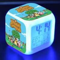 Funny Animal Crossing Game Figure Alarm Clock LED Colorful Touch Night Light PVC Anime Figurines Toys baby