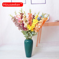 Houseeker 19หัว2สาขาดอกไม้ประดิษฐ์ห้องนั่งเล่นทีวีตู้ผนัง Diy ตกแต่งงานแต่งงานตกแต่งพื้นหลัง