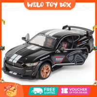 Simulation 1:24 Gt500 Alloy Car Mode Ornaments High Speed Miniature Model With Sound Light Model Electric Toy Car Gift For Kids