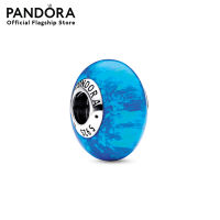 Pandora Sterling silver charm with deep blue lab-created opal เครื่องประดับ ชาร์ม ชาร์มเงิน ชาร์มสร้อยข้อมือ ชาร์มแพนดอร่า