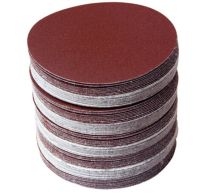 10pcs 5 Inch 125MM Aluminum Oxide Dry Sandpaper Sanding Discs Hook Loop For Stone Round Red Disk Sand Sheets Disc Self Adhesive Cleaning Tools