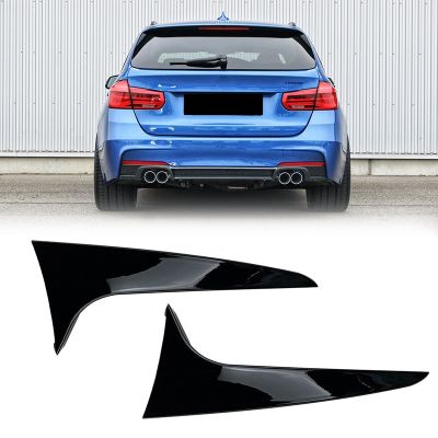 2 Pcs Bright สีดำด้านหลังหน้าต่างด้านข้างหลังคาสปอยเลอร์ Splitter สติกเกอร์สำหรับ BMW 3 Series F31 2012-2018ภายนอก Refit Kit