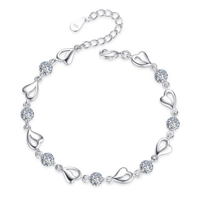 Gift Adjustable Women Diamond Crystal Bracelet For Heart