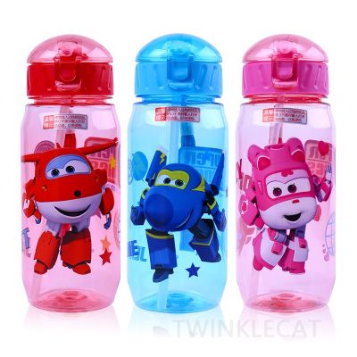 【CW】 450ml Children  39;s Bottles Cup Kids Anti-fall Kettle Convenient Plastic Super Cartoon