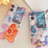 เคสโทรศัพท์ภาพดอกไม้ CSCR Camellia สำหรับออปโป้ไฟนด์ N2เคสสีส้มน่ารักพลิกลายดอกสำหรับการค้นหากรอบหวานหววป้องกันแบบเต็มรูปแบบ N2