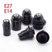 หัวเสียบหลอดไฟแบบสกรูฟันเต็มหัว E27 E14ครึ่งหนึ่งพร้อมปลั๊กตัวแปลงสีดำฝาครอบไฟห้อย4A ที่ยึด E27 V27 250V