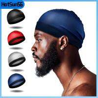 HOTSUN56 สีทึบทึบ หมวก durag ผู้ชาย อีลาสติก ระบายอากาศได้ระบายอากาศ หมวก durag หลากสี ฝากระโปรง โพลีเอสเตอร์ หมวกลายคลื่น สำหรับผู้ชาย