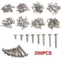 200Pcs M3*6/8/10/12/14/16/18/20 Pan Head Self Tapping Screw Round Head Phillips Truss Mushroom screws Assortment Kits Nails Screws  Fasteners