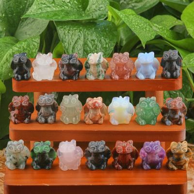 1.2 Gemstone Toothless Dragon Carving Crystal Cartoon Animal Figure Stone Small Flying Dragon Carved Room Decor Gifts