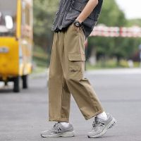 CODai424839 ⚡W-KING⚡Trendy Trousers Mens Cotton Cargo Pants Multi-pocket Casual Pants Loose Straight Cargo Pants