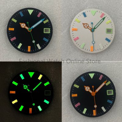 28.5Mm Watch Dial Hands Green Luminous Faces Watches Replacements Accessories For SUB Datejust NH35/NH36 Movement Parts