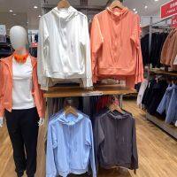 UNIQLO เสื้อผ้ากันแดดกันแดดสำหรับผู้หญิง,เสื้อแจ็คเก็ตแขนยาวระบายอากาศได้ดีสำหรับฤดูร้อนเสื้อผ้าป้องกันแสงแดดหมวกแบบตาข่าย456261