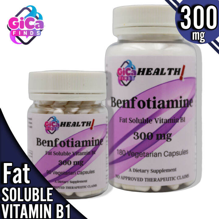 GICA FINDS, Benfotiamine Fat Soluble Vitamin B1 (thiamine) 90 Veggie