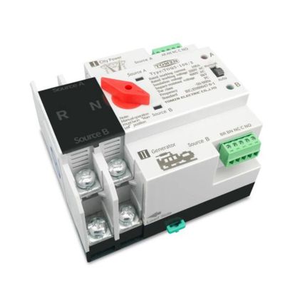Din Rail 2P ATS Dual Power Automatic Transfer Switch Electrical Selector Switches Uninterrupted Power