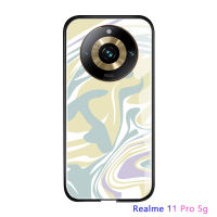 เคสสำหรับ Realme 11 Pro 5G Realme 11 Pro + 5G เคสกระจกนิรภัยมันวาวมีสีสันดาวแสงรุ่งอรุณสุดหรู