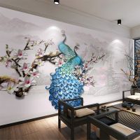 【CW】 Photo Wallpaper European Peacock Wall Murals Room TV Sofa Background Papers Walls Papel De Parede