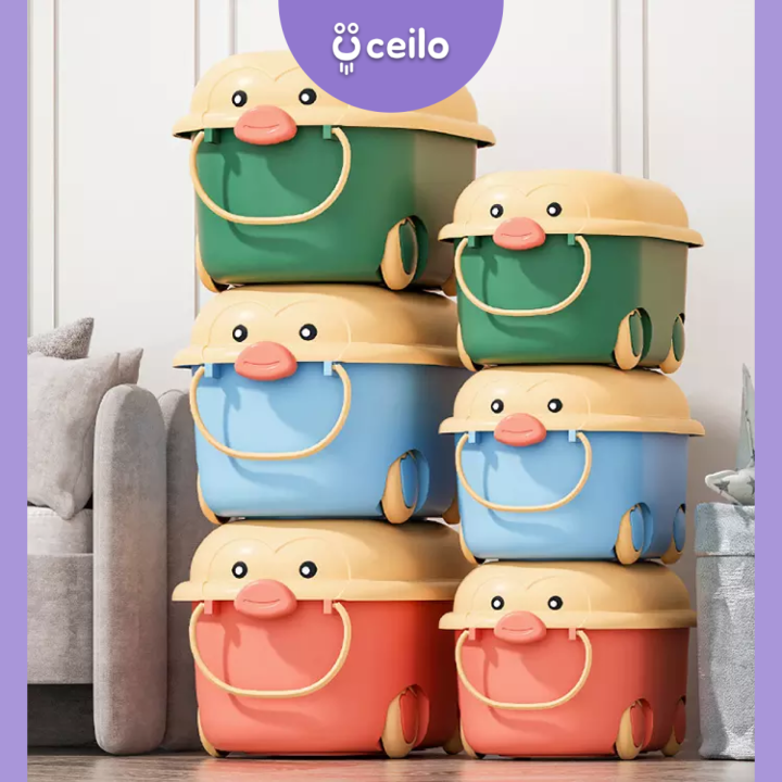 CEILO Kotak Penyimpanan Mainan Anak Serbaguna | Storage Box Beroda ...
