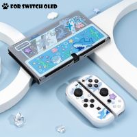 【lz】♂  Capa Protetora Transparente para Nintendo Switch Festa Bonito do Tubarão Caso OLED Shell Duro Joycons Divididos Acessórios Nintendo